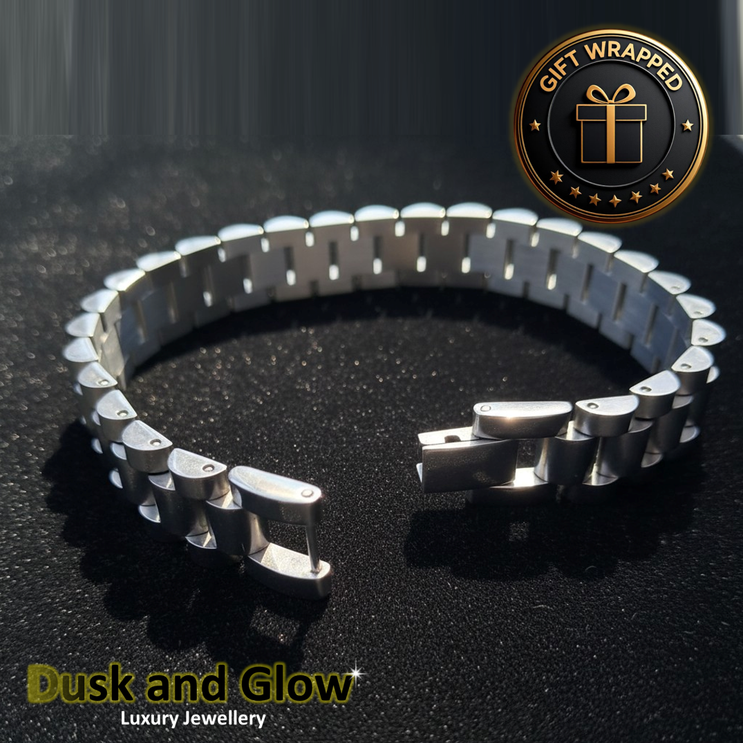 Luxury Silver Chain Link Bracelet Heavy Chucky Women Men Gift UK1