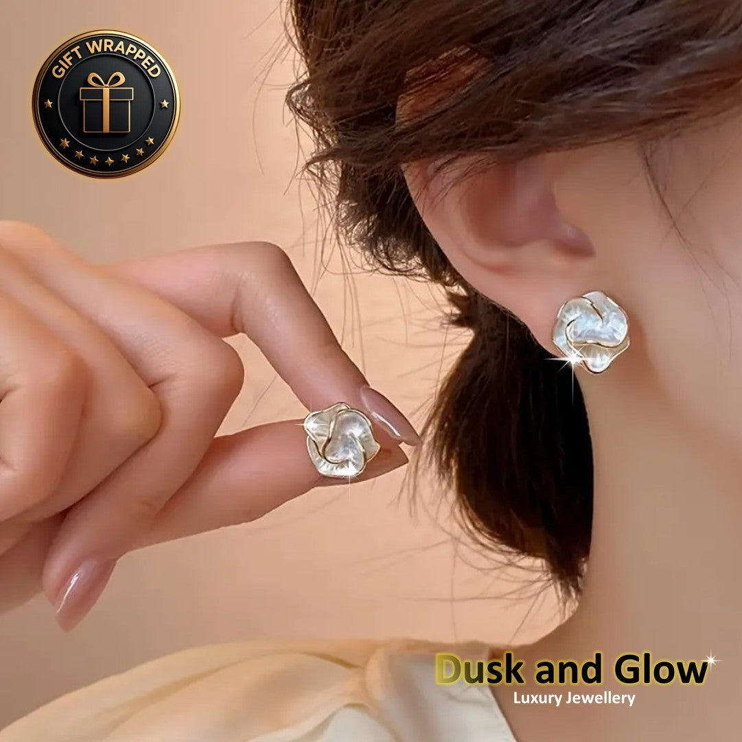Silver Vintage Flower Stud Earrings Women Ladies Girls Jewellery Gift UK NEW1
