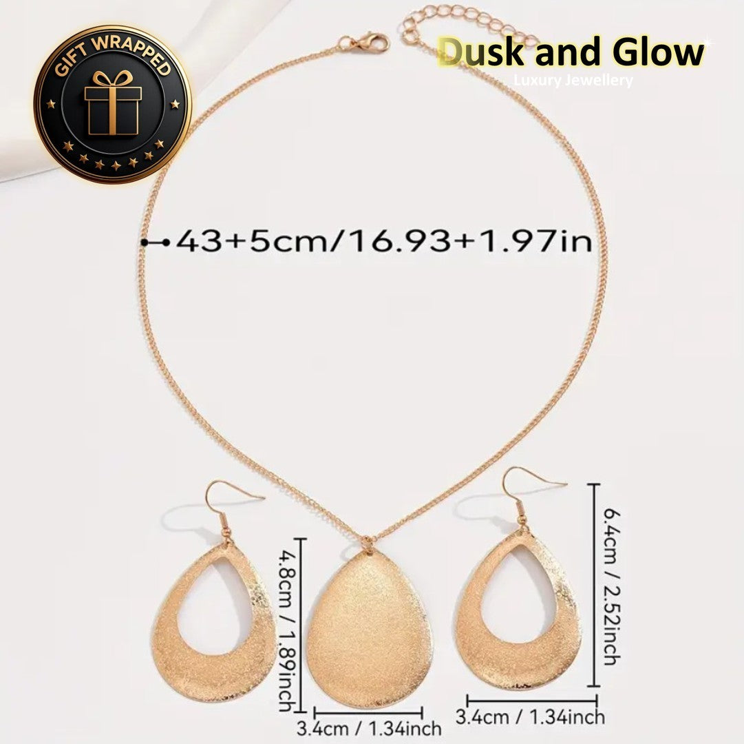UK Women Ladies Fashion Gold Jewelry Necklace Drop Earrings Set Wedding Gift NEW2