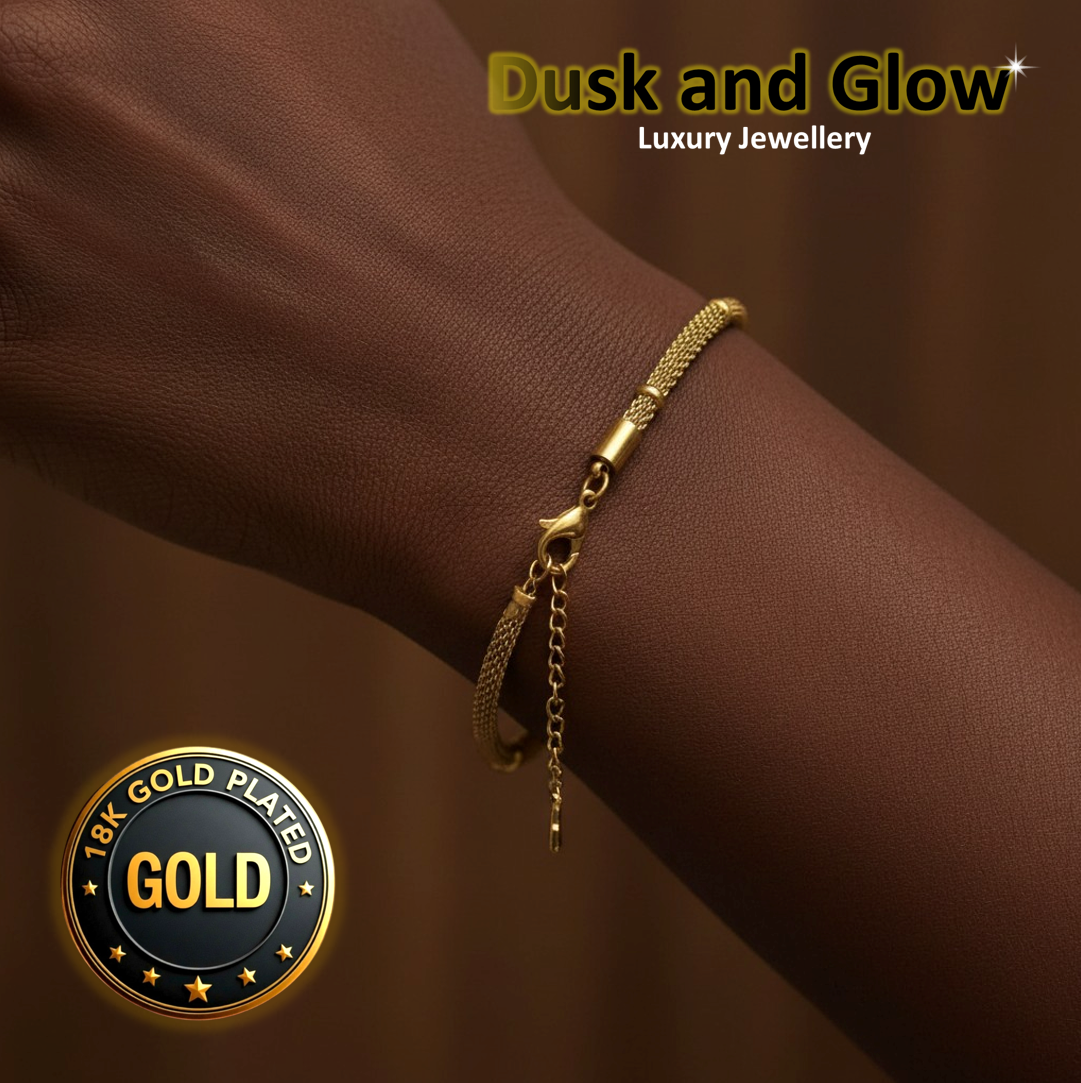 18ct Gold Plated Luxury Bracelet Minimalist Designer Fashion Women Girls UK NEW2