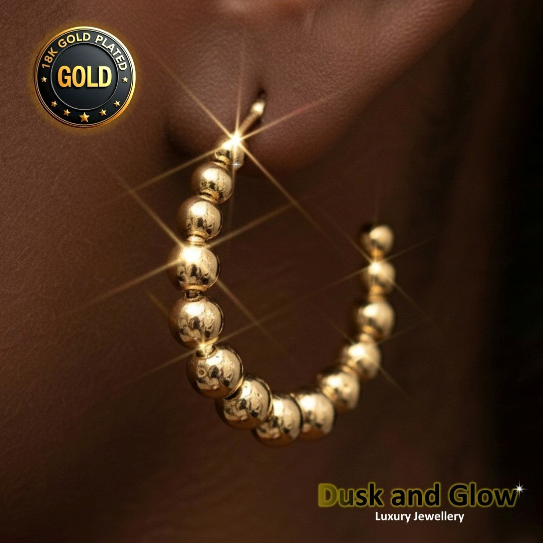 UK Womens Gold Hoop Earrings Genuine 18K Plating Ladies Girls Jewelry Gift NEW0