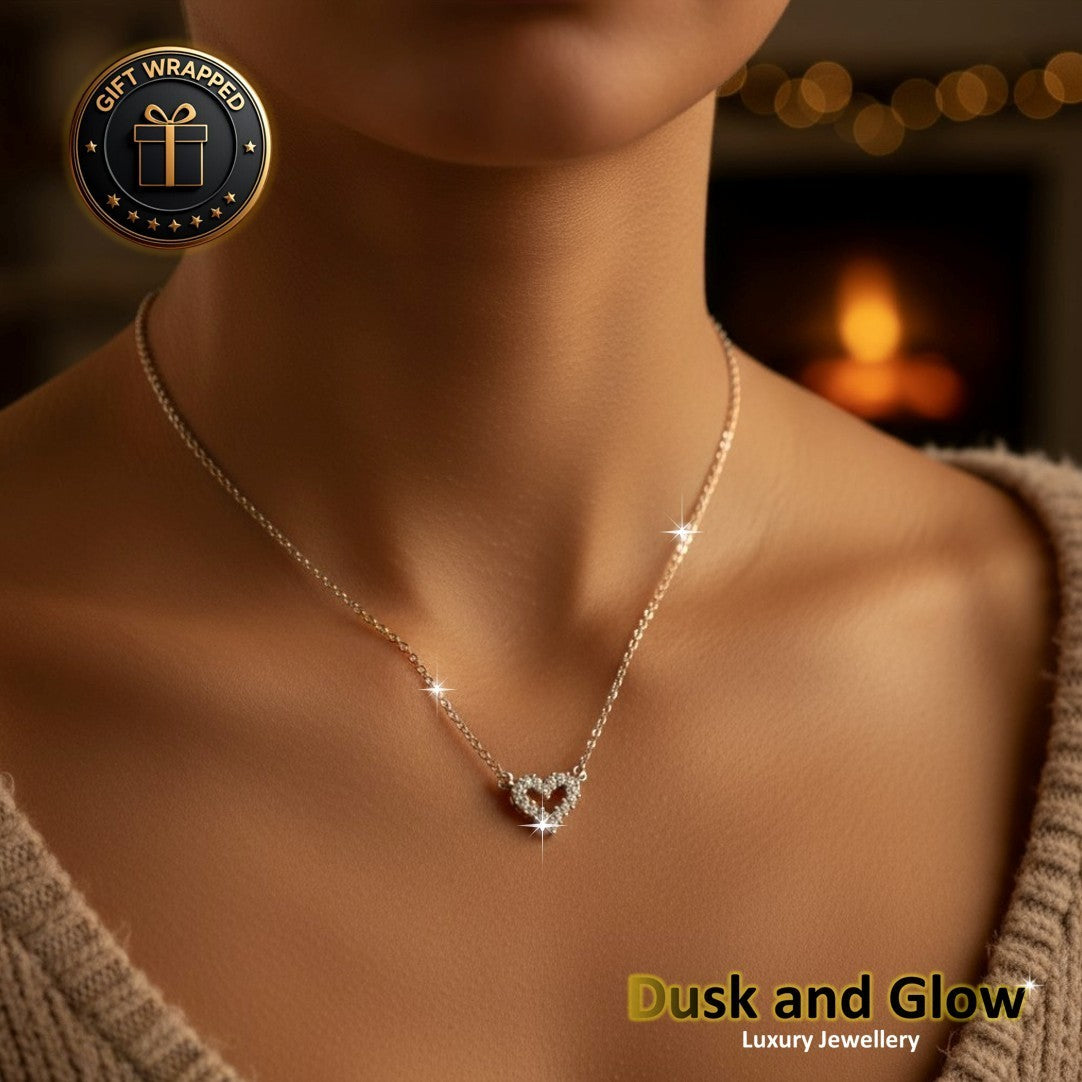 UK Women Ladies Charm Necklace Pendant Crystal CZ Girls Jewelry Gift Wrapped NEW2