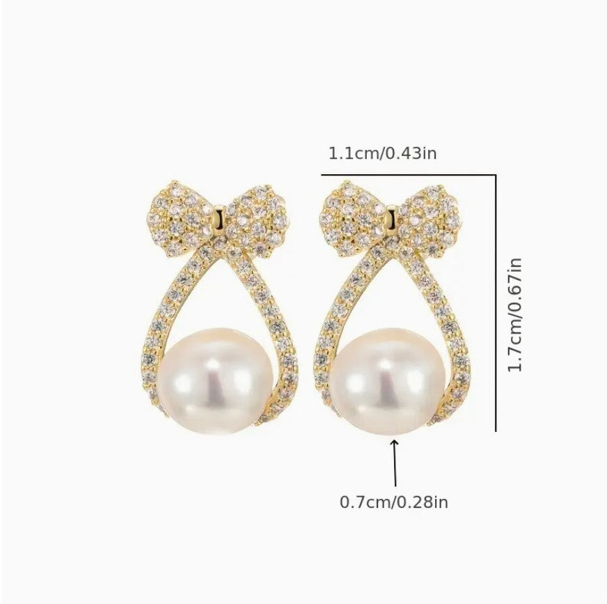 Silver Pearl Stud Earrings Women Ladies Girl Jewellery Gift Set UK NEW4