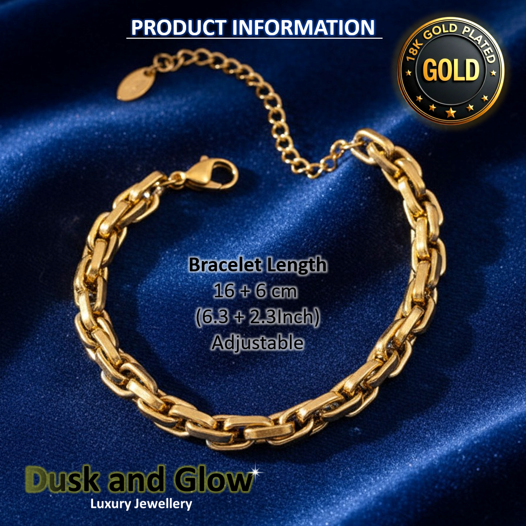 Luxury Gold Blecher Bracelet Chain 18ct Plated Women Ladies Girls Gift NEW UK5