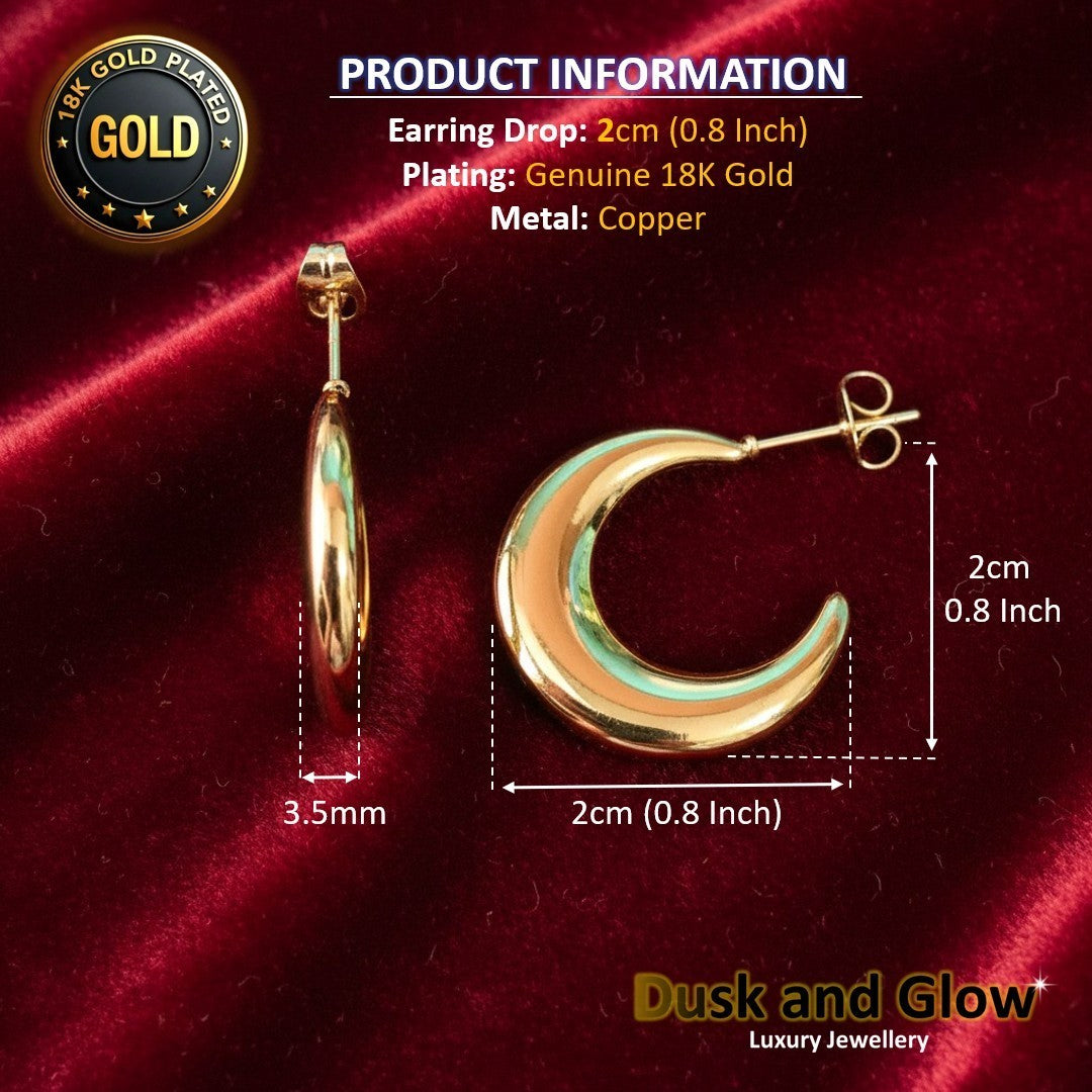 UK Womens Gold Hoop Earrings Genuine 18K Plating Ladies Girls Jewelry Gift NEW9