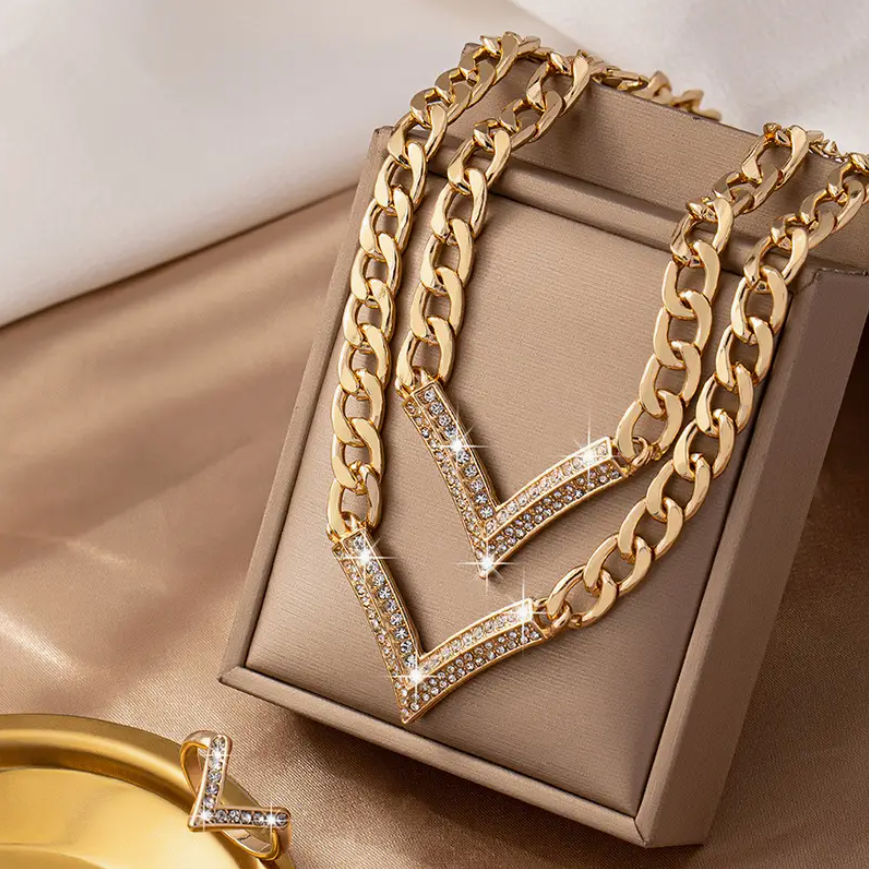 UK Women Ladies Gold Fashion Jewelry Gift Set Necklace Bracelet Earring Ring NEW4