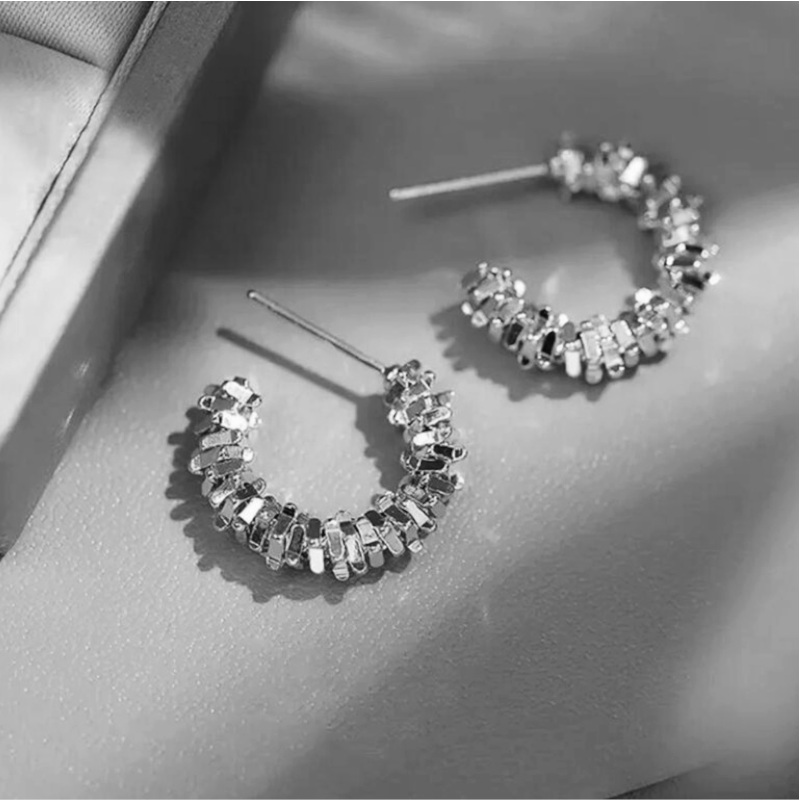 UK Women Ladies Fashion Silver Hoop Stud Earrings Girls Jewellery Party Gift NEW2