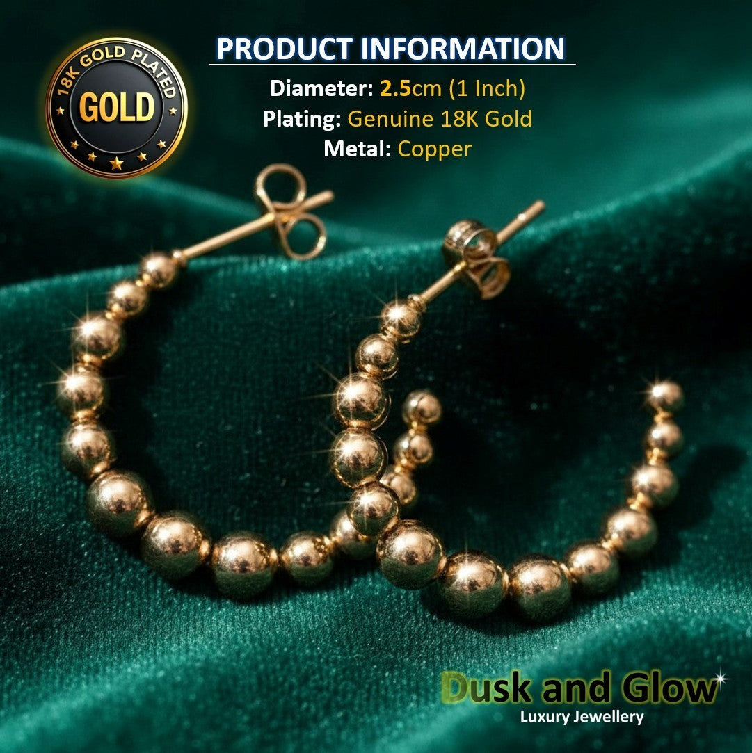UK Womens Gold Hoop Earrings Genuine 18K Plating Ladies Girls Jewelry Gift NEW2
