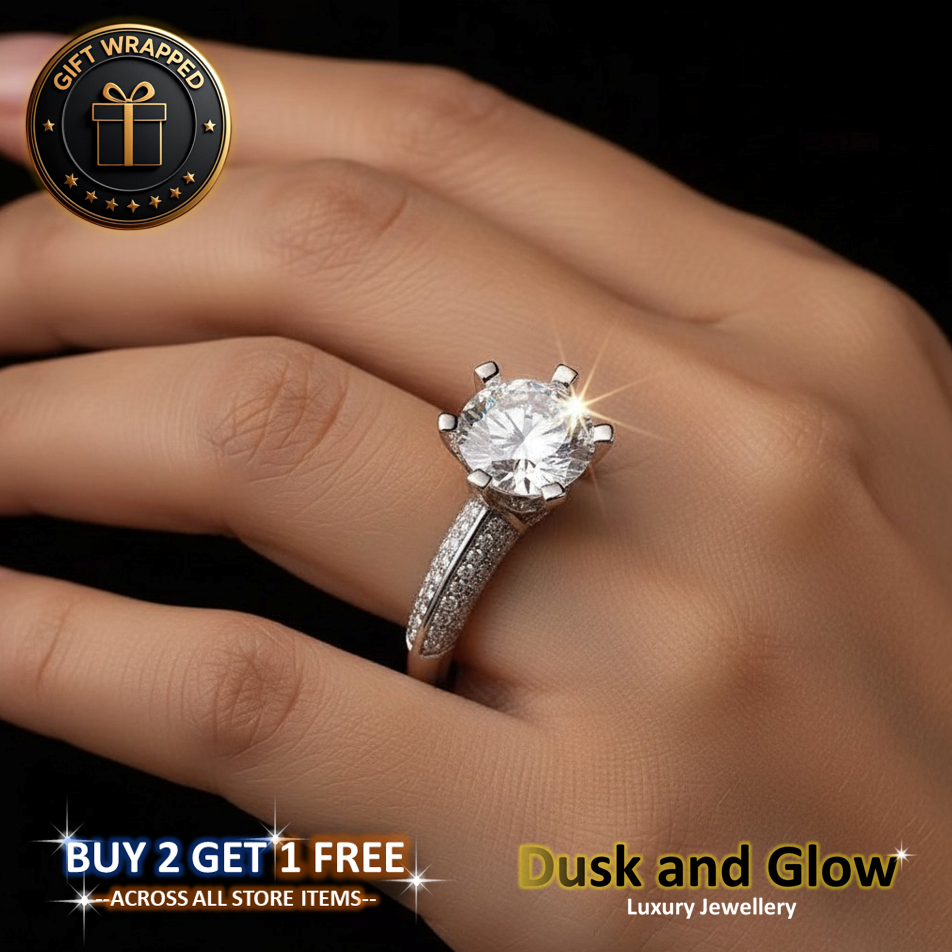 LUXURY SILVER ZIRCONIA RING BAND CZ WOMEN LADIES GIRLS WEDDING GIFT UK BRAND NEW0