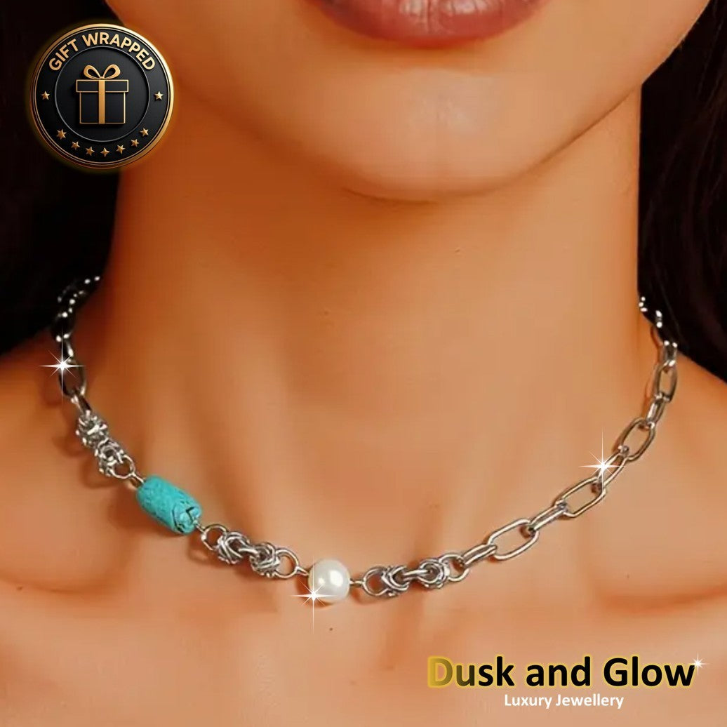 Natural Stone Freshwater Pearl Necklace Gift Women Ladies Girl Jewellery UK NEW0