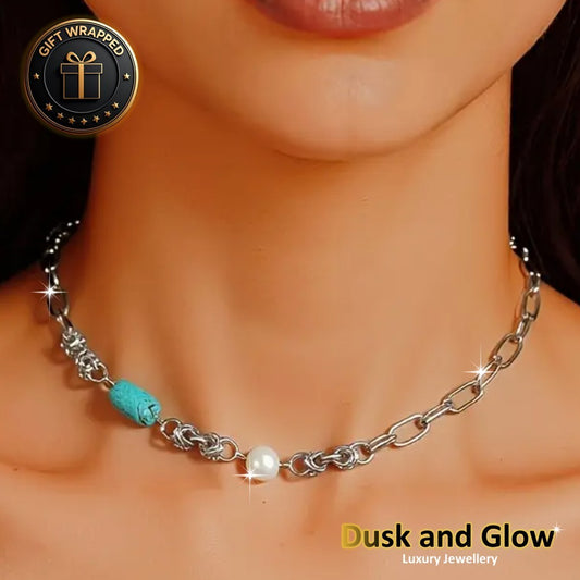 Natural Stone Freshwater Pearl Necklace Gift Women Ladies Girl Jewellery UK NEW0