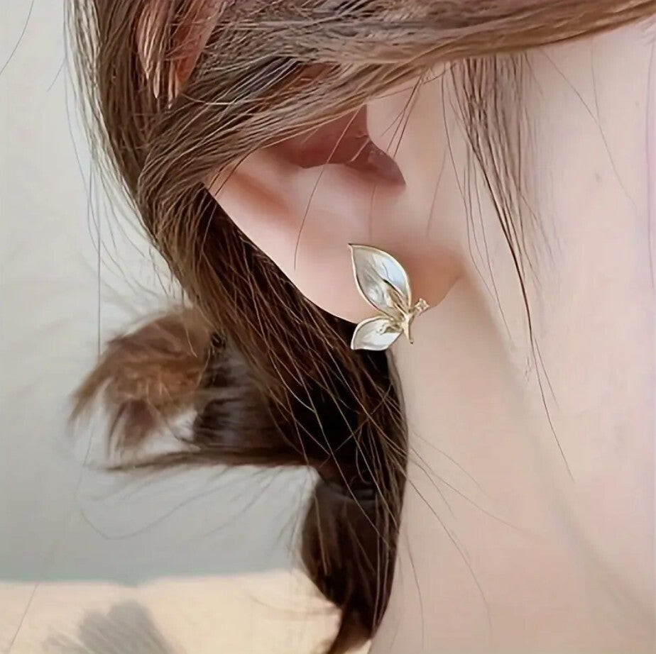 Silver Butterfly Stud Earrings Luxury Women Ladies Girls Jewellery Gift UK NEW1