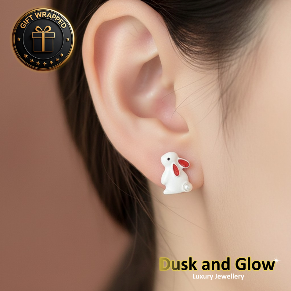 Cute Animal Stud Earrings Faux Pearl Womens Ladies Girls Jewellery Gift UK NEW2