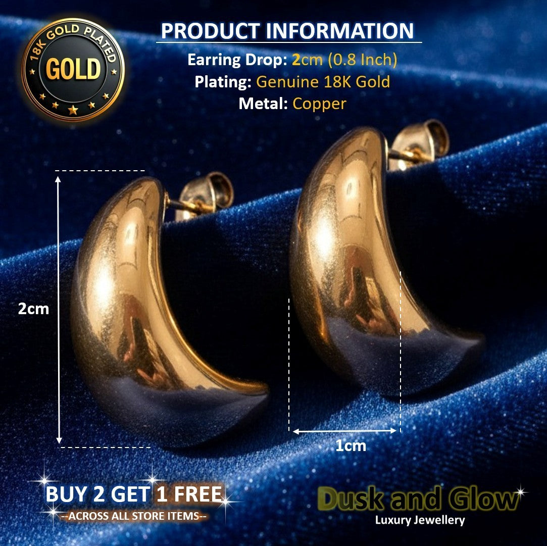 UK Womens Gold Hoop Earrings Genuine 18K Plating Ladies Girls Jewelry Gift NEW4