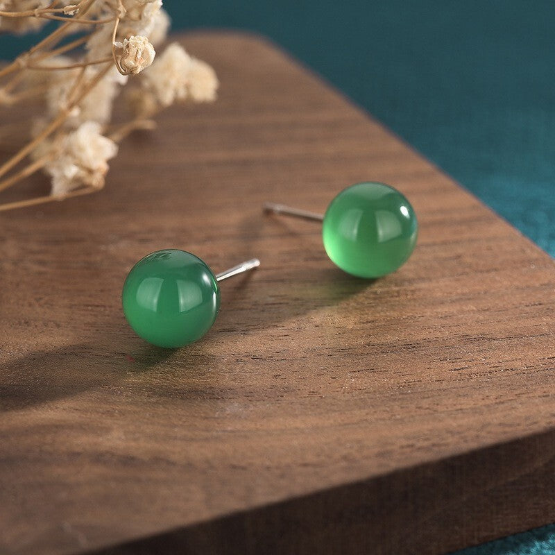 Agate Stone Pearl Stud Earrings in Pure 925 Sterling Silver Luxury Women Gift UK2
