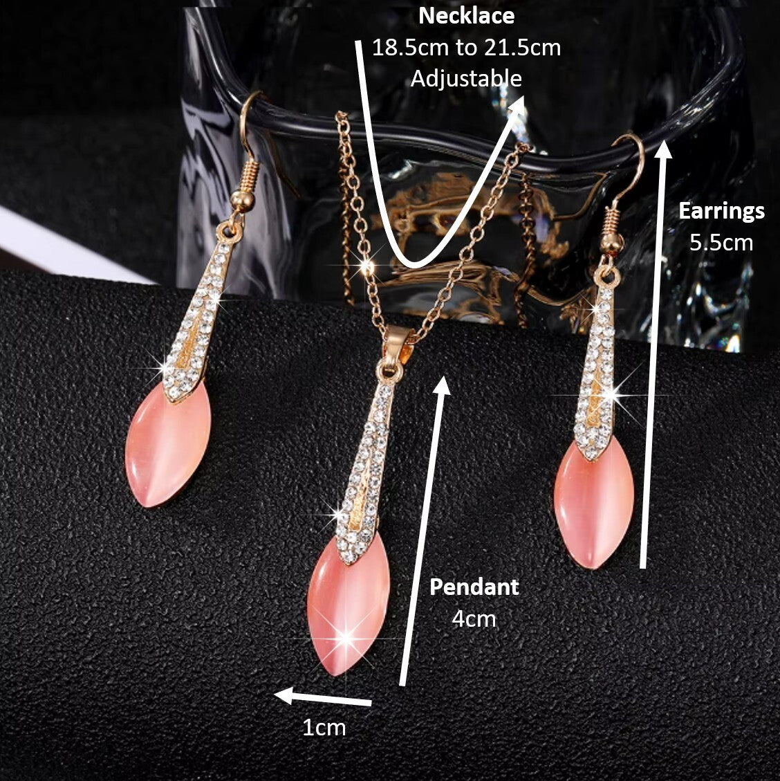 UK Women Ladies Fashion Gold Jewelry Necklace Drop Earrings Set Wedding Gift3