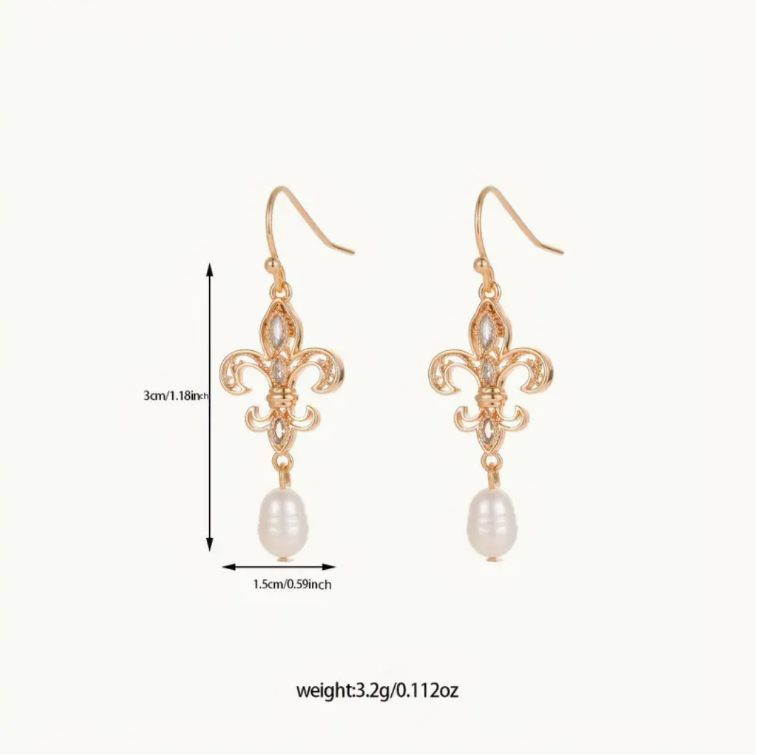 Vintage Bohemian Luxury Drop Earrings Freshwater Pearls 14K Gold Dipped UK NEW3