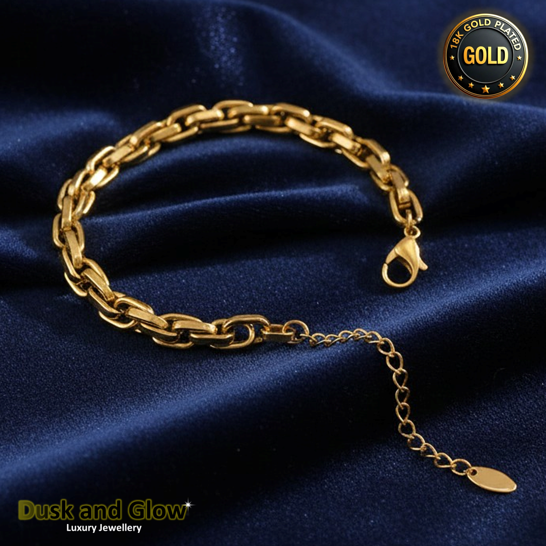 Luxury Gold Blecher Bracelet Chain 18ct Plated Women Ladies Girls Gift NEW UK1