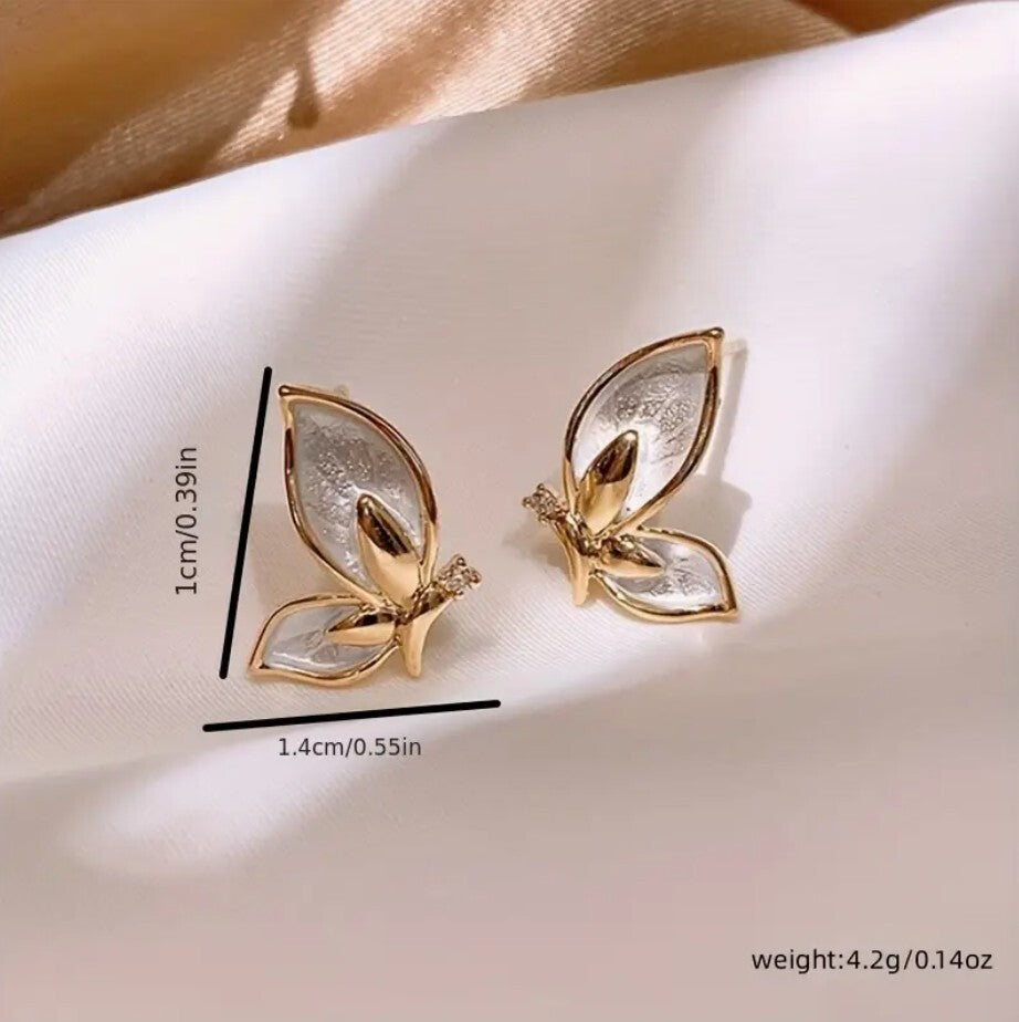 Silver Butterfly Stud Earrings Luxury Women Ladies Girls Jewellery Gift UK NEW3
