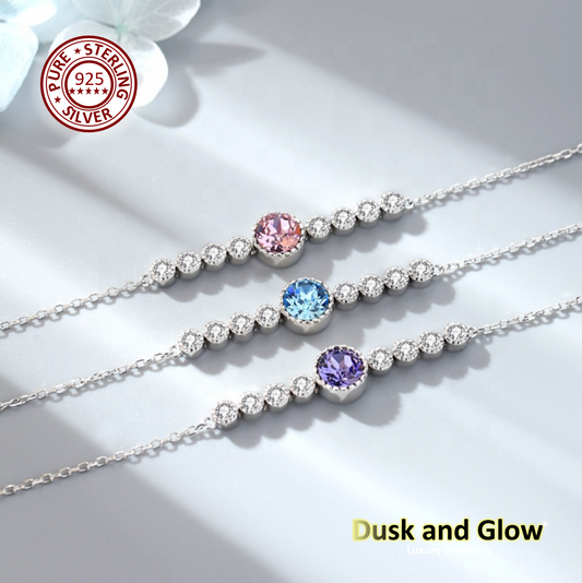 Solid 925 Sterling Silver Bracelet Crystal Luxury Women Ladies Girls Gift UK NEW1