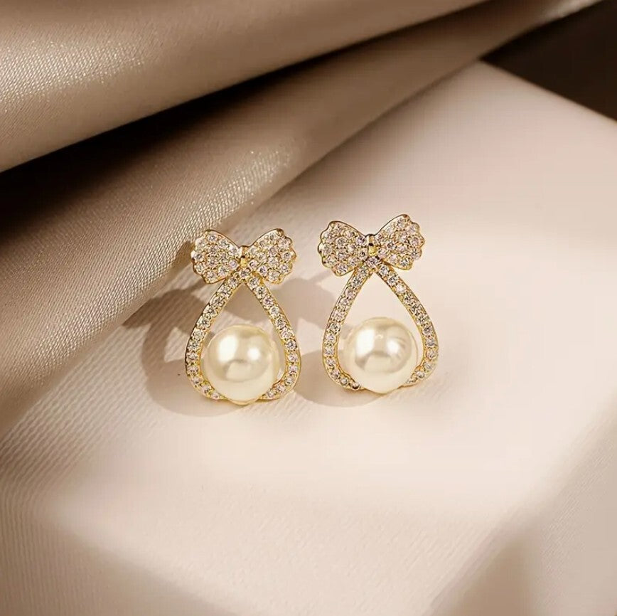 Silver Pearl Stud Earrings Women Ladies Girl Jewellery Gift Set UK NEW3