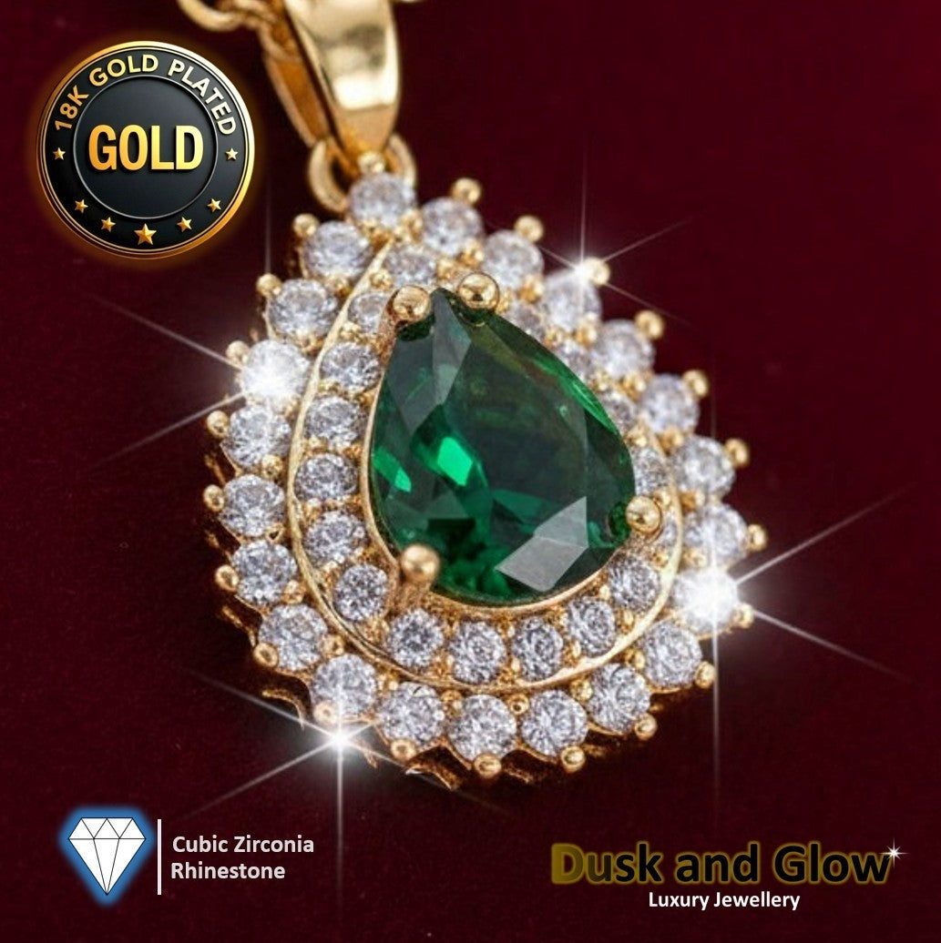 UK Women Gold Necklace Pendant Ladies Girls Jewellery Wedding Gift CZ BRAND NEW0