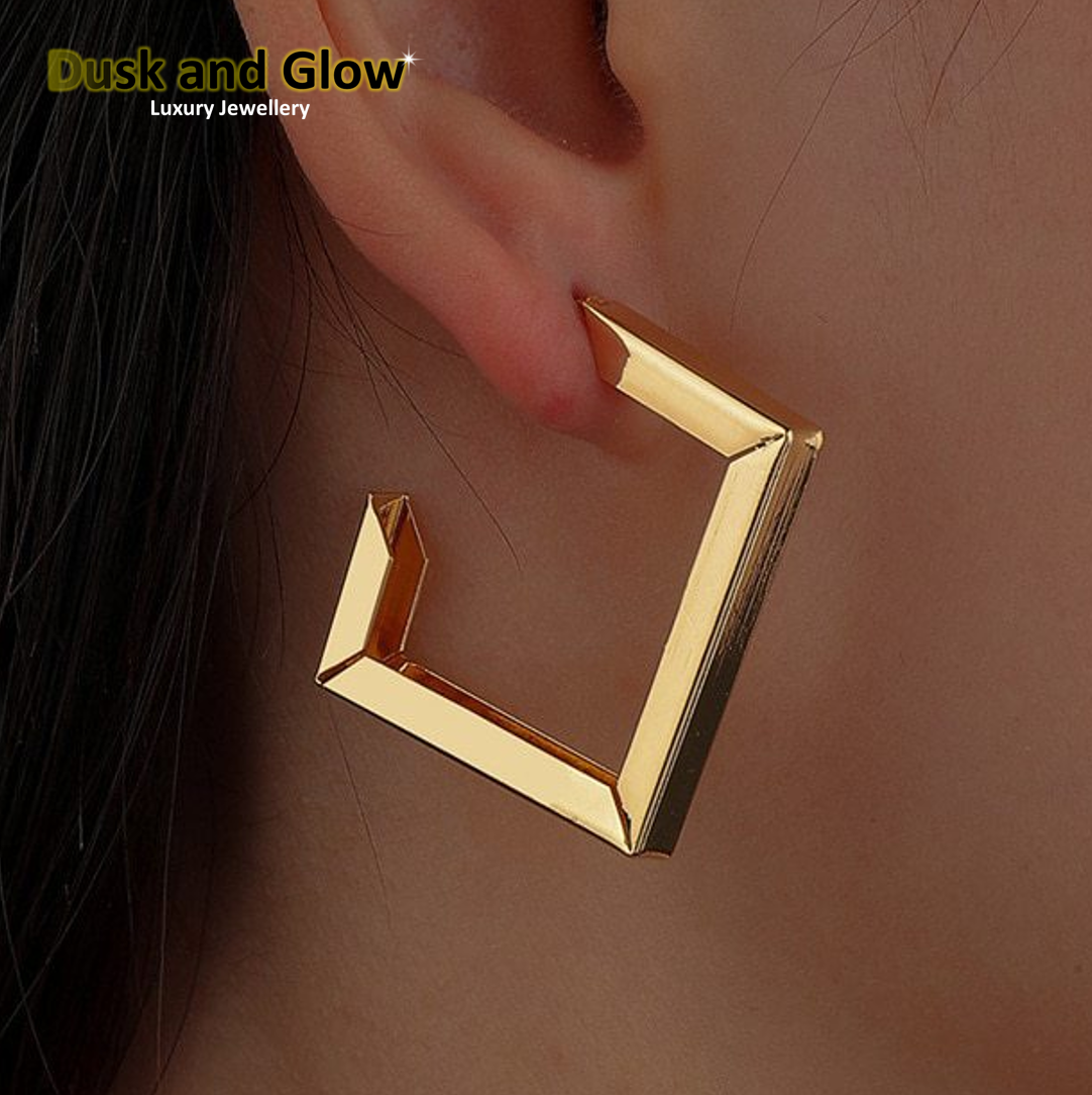 UK Women Ladies Gold Hoop Stud Earrings Designer Fashion Girl Jewellery Gift NEW0