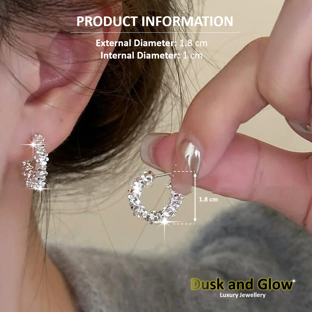 UK Women Ladies Fashion Silver Hoop Stud Earrings Girls Jewellery Party Gift NEW1