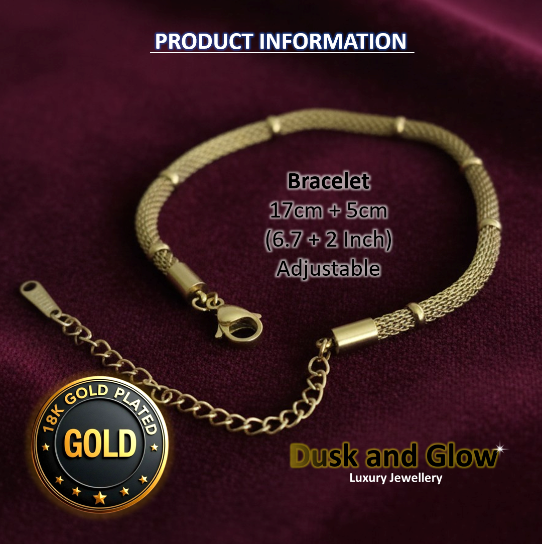 18ct Gold Plated Luxury Bracelet Minimalist Designer Fashion Women Girls UK NEW5
