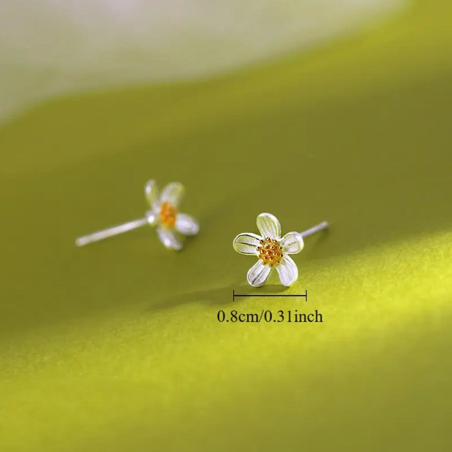 Silver Flower Stud Earrings Women Ladies Girl Jewellery Gift Set UK NEW2