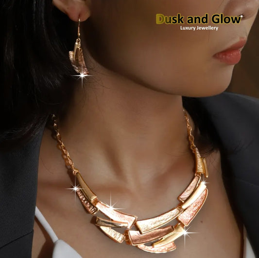 Beautiful Bohemian Style Jewellery Set Necklace Drop Earring Wedding Gift UK NEW0