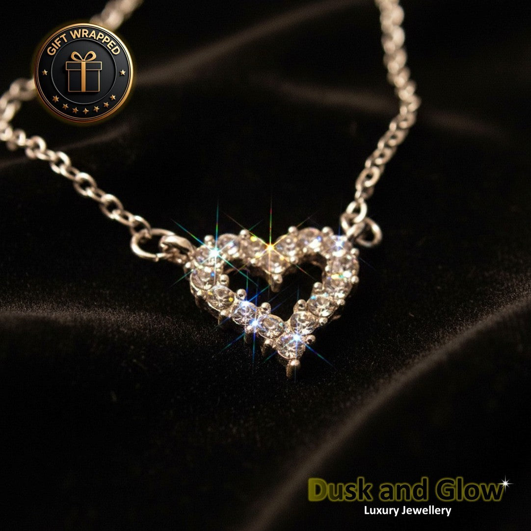 UK Women Ladies Charm Necklace Pendant Crystal CZ Girls Jewelry Gift Wrapped NEW0