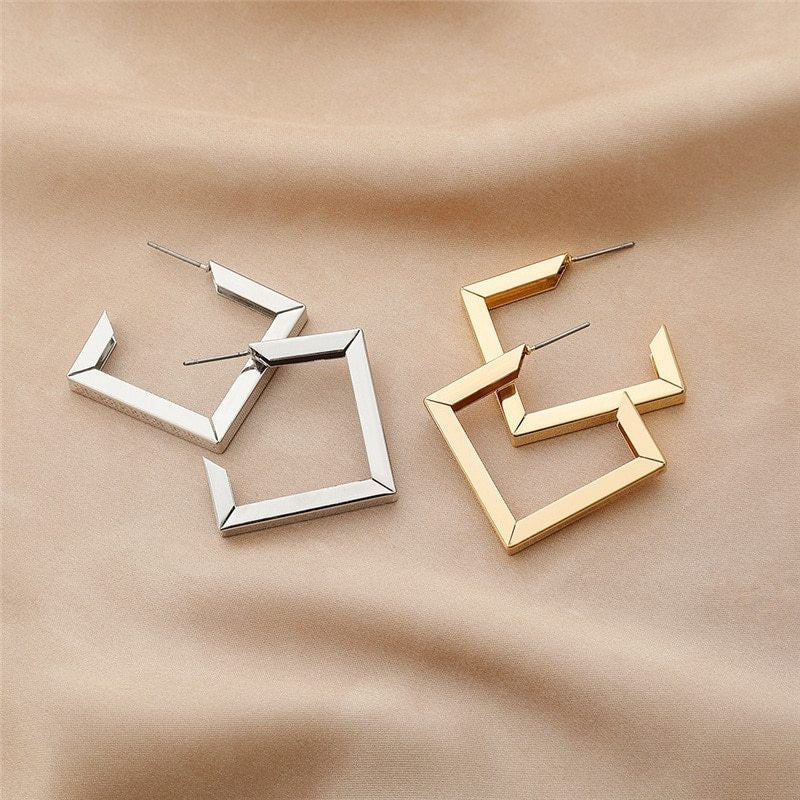 Silver Hoop Stud Earrings Women Ladies Design Fashion Girl Jewellery Gift NEW UK5