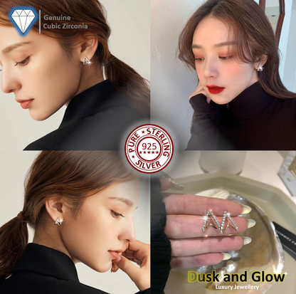 Solid 925 Sterling Earrings CZ Fashion Women Ladies Girls Wedding Gift UK NEW3