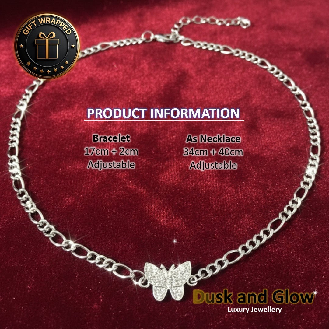 UK Women Ladies Silver Bracelet Cubic Zirconia CZ Chain Girls Jewellery Gift NEW4