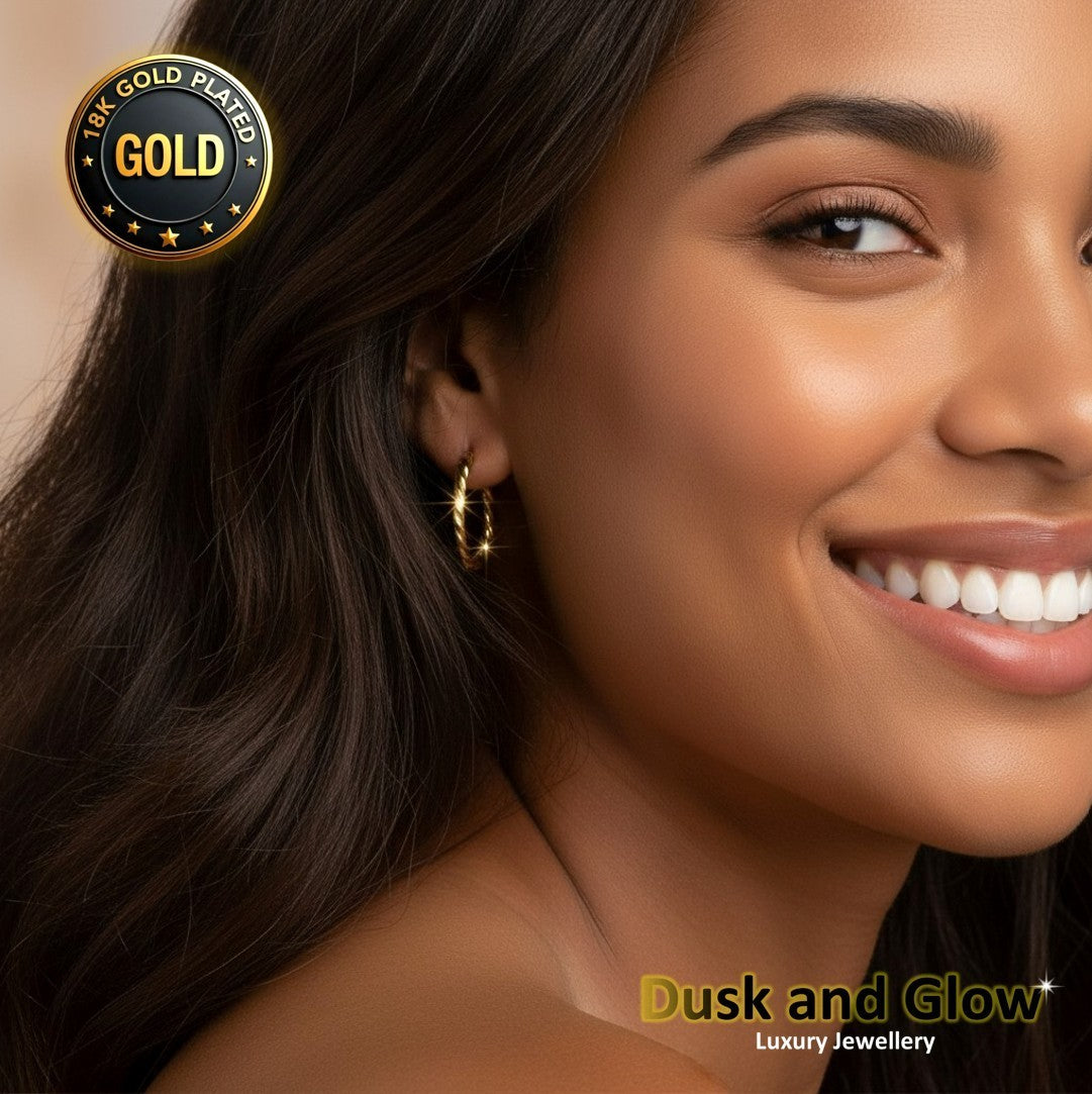 UK Womens Gold Hoop Earrings Genuine 18K Plating Ladies Girls Jewelry Gift NEW2