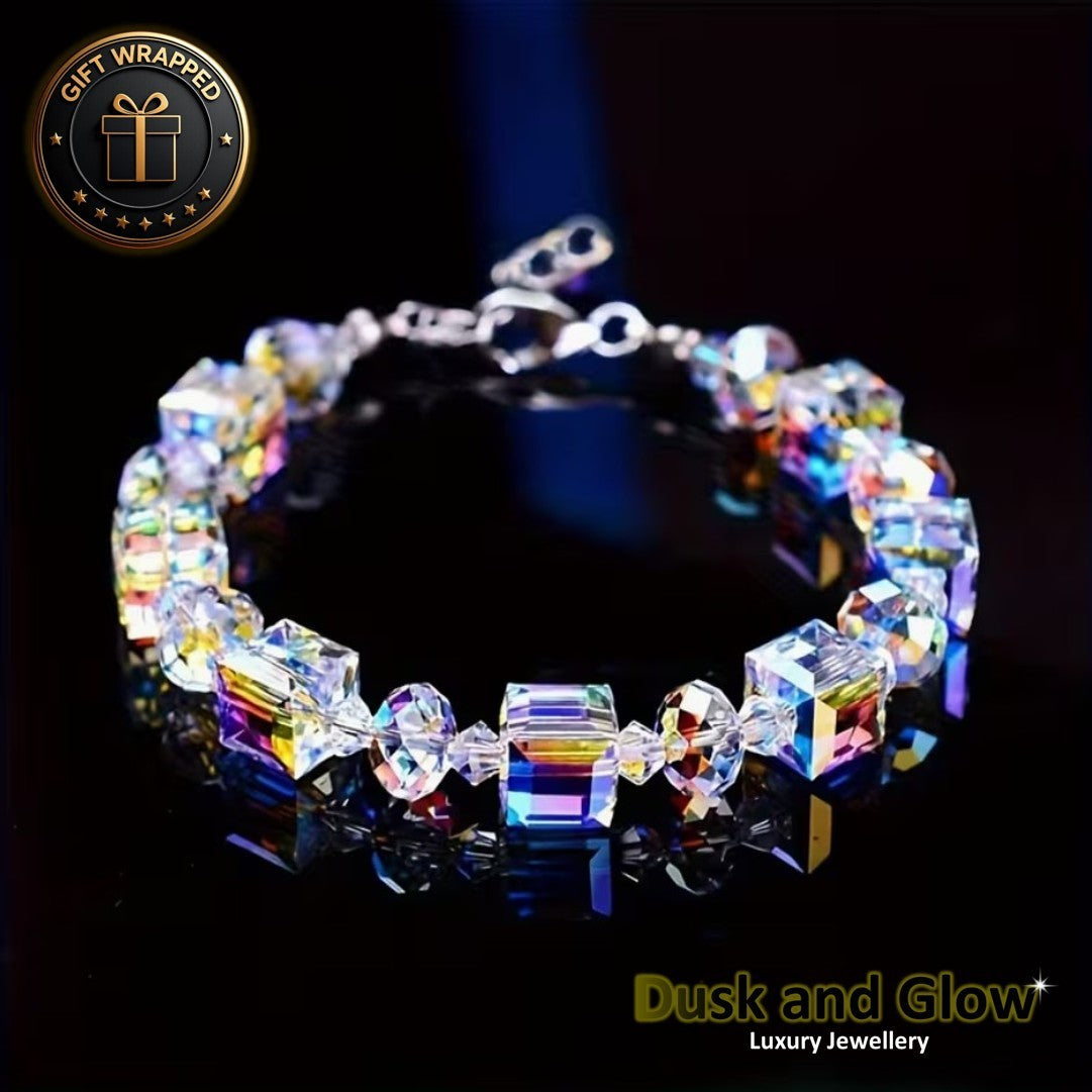 UK Women Ladies Silver Bracelet Light Catching Beads Girls Jewellery Gift NEW2