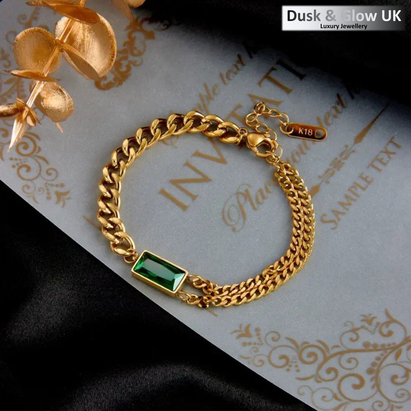 18K Gold Plated Bracelet Curb Chain Link Figaro Women Ladies Jewellery Gift UK3