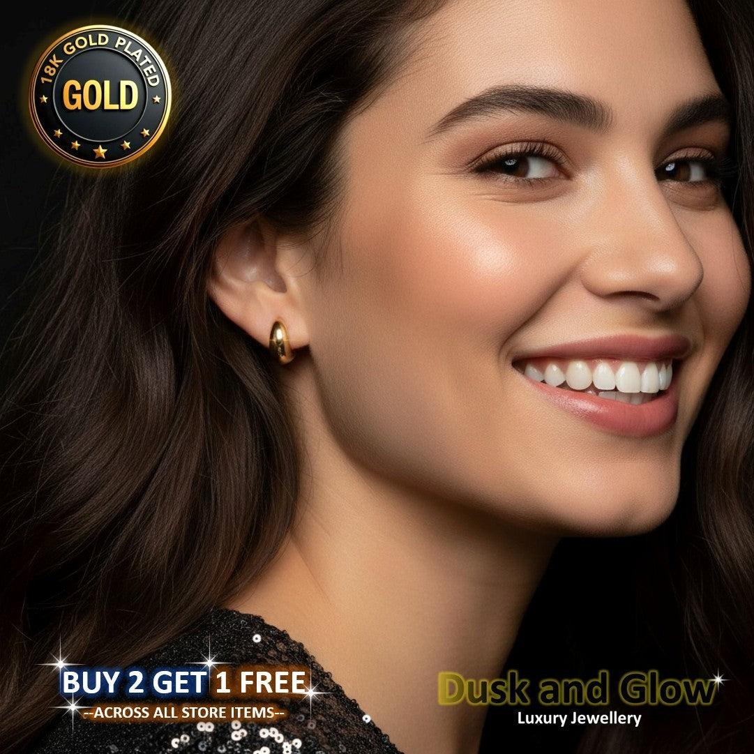 UK Womens Gold Hoop Earrings Genuine 18K Plating Ladies Girls Jewelry Gift NEW2