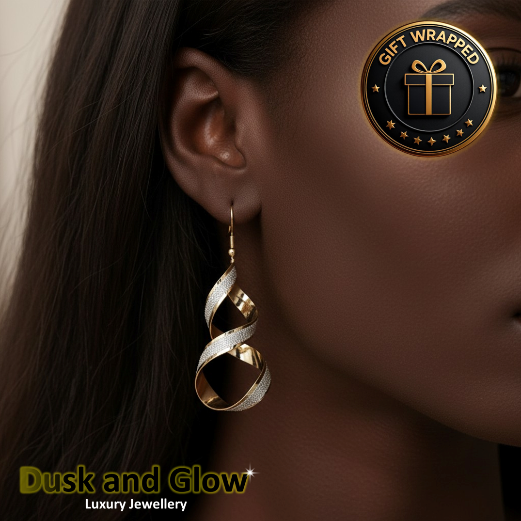 Luxury Gold Silver Dangle Drop Earrings Shimmering Statement Tassel Design2