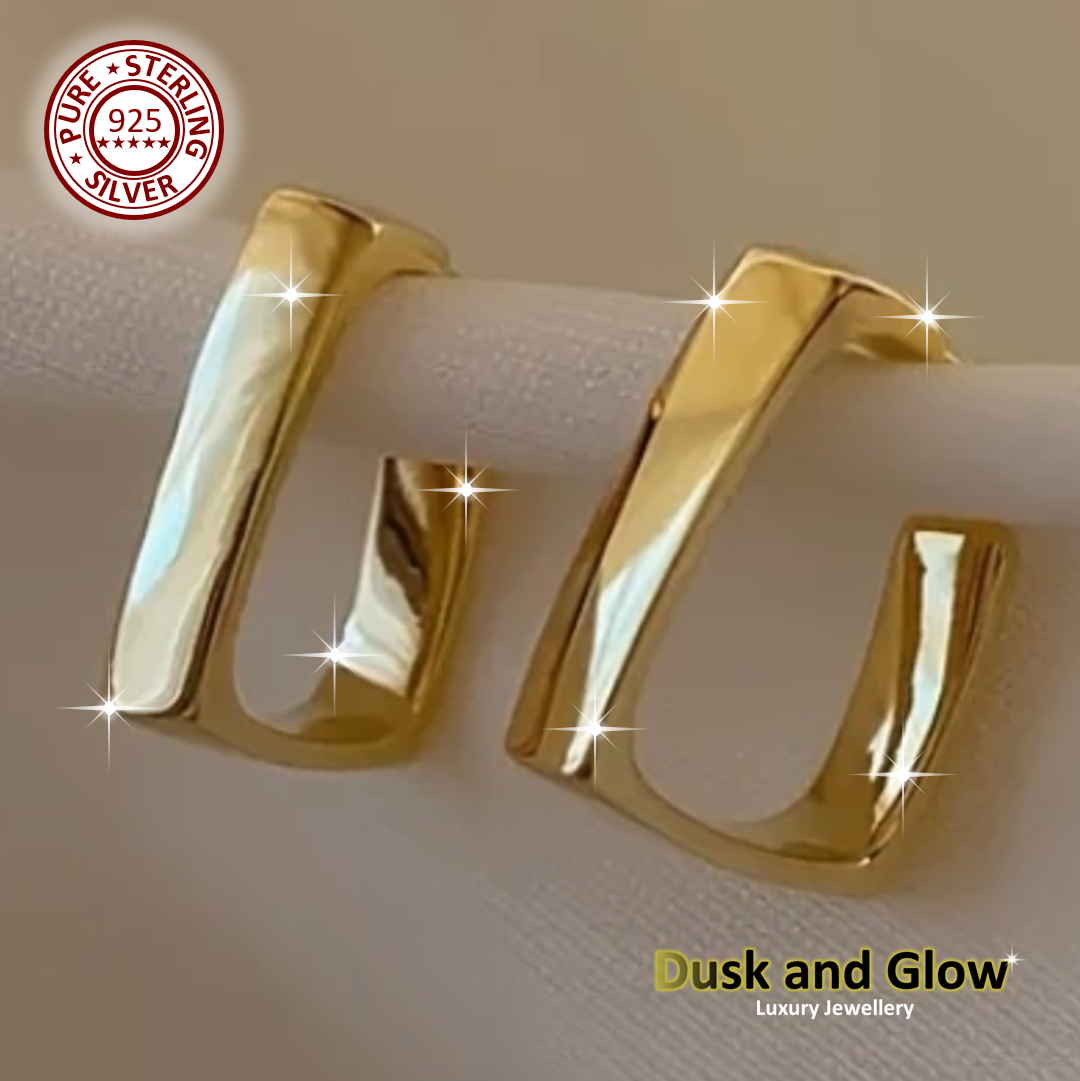 Gold Huggie Hoop Stud Earrings Solid 925 Sterling Silver Women Jewellery Gift UK0