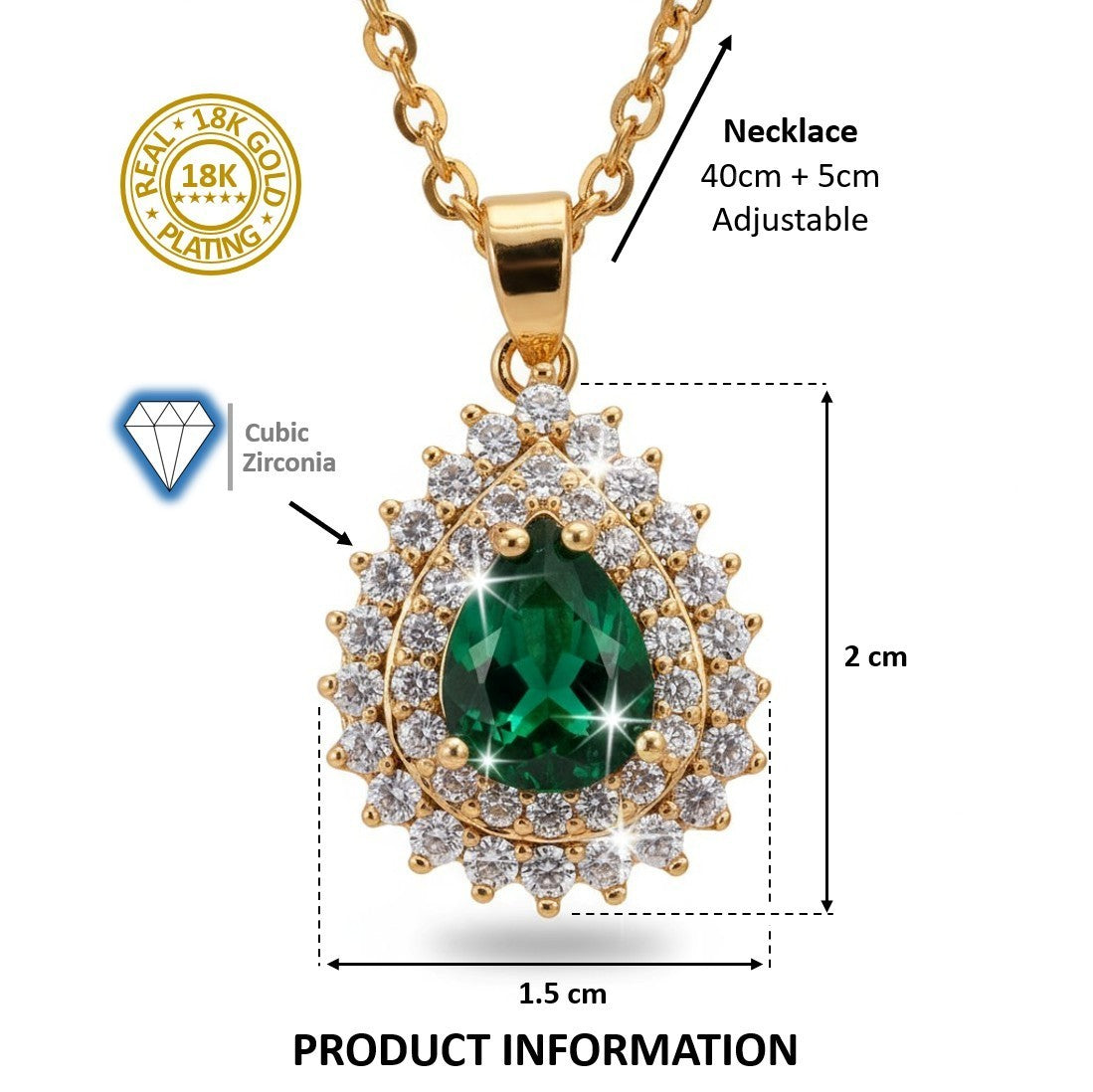 UK Women Gold Necklace Pendant Ladies Girls Jewellery Wedding Gift CZ BRAND NEW6