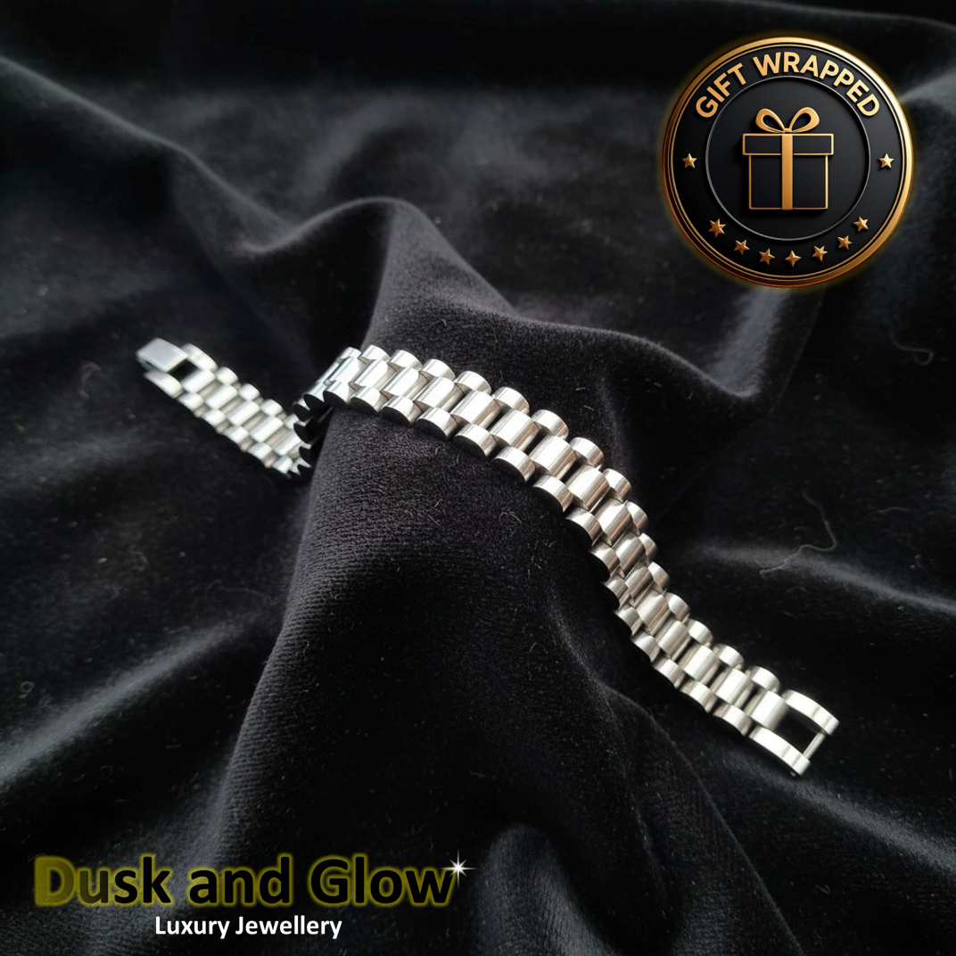 Luxury Silver Chain Link Bracelet Heavy Chucky Women Men Gift UK2