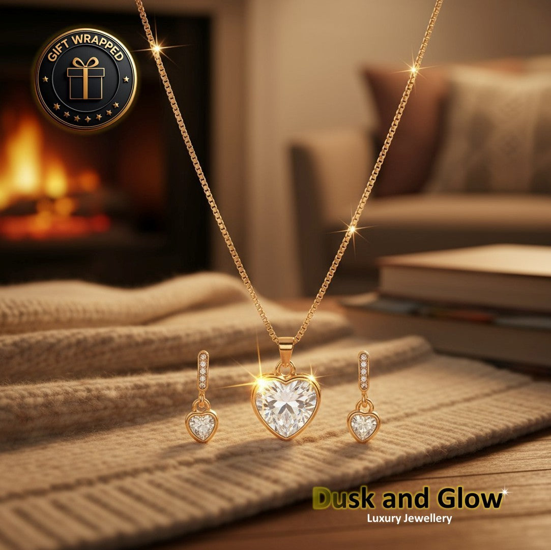 Womens Jewellery Gift Set Necklace Drop Earrings Cubic Zirconia CZ UK BRAND NEW2