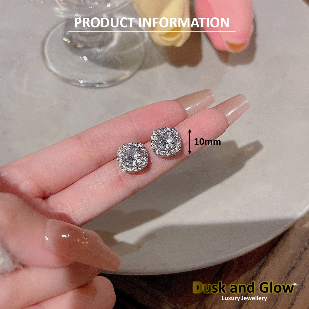 Women Zirconia Stone Stud Earrings Ladies Fashion Girls Jewellery Gift UK NEW3