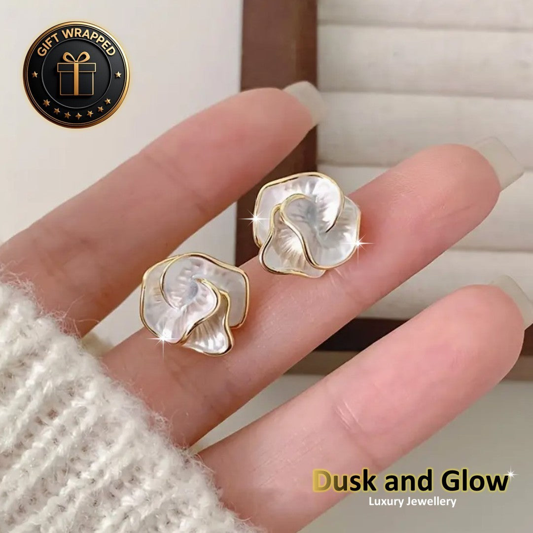 Silver Vintage Flower Stud Earrings Women Ladies Girls Jewellery Gift UK NEW2