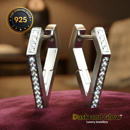 Moissanite Stone Huggie Hoop Earrings Pair Solid 925 Sterling Silver Gift UK NEW0