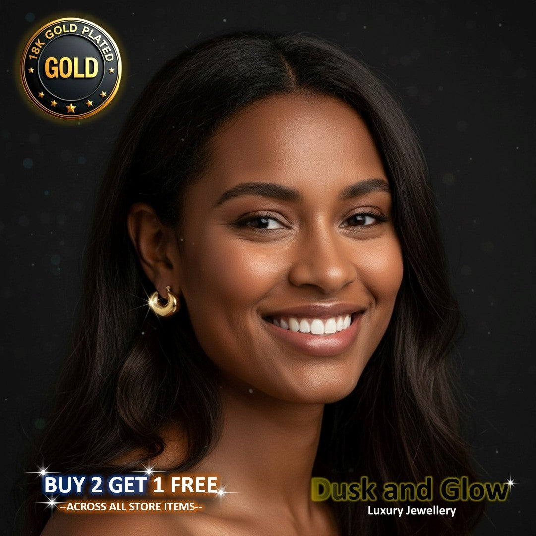 UK Womens Gold Hoop Earrings Genuine 18K Plating Ladies Girls Jewelry Gift NEW1