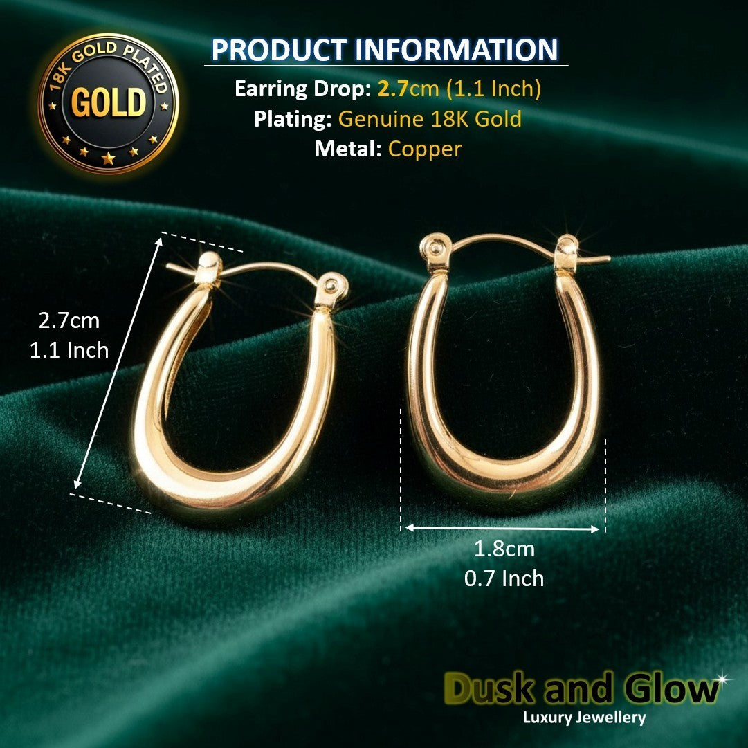 UK Womens Gold Hoop Earrings Genuine 18K Plating Ladies Girls Jewelry Gift NEW4