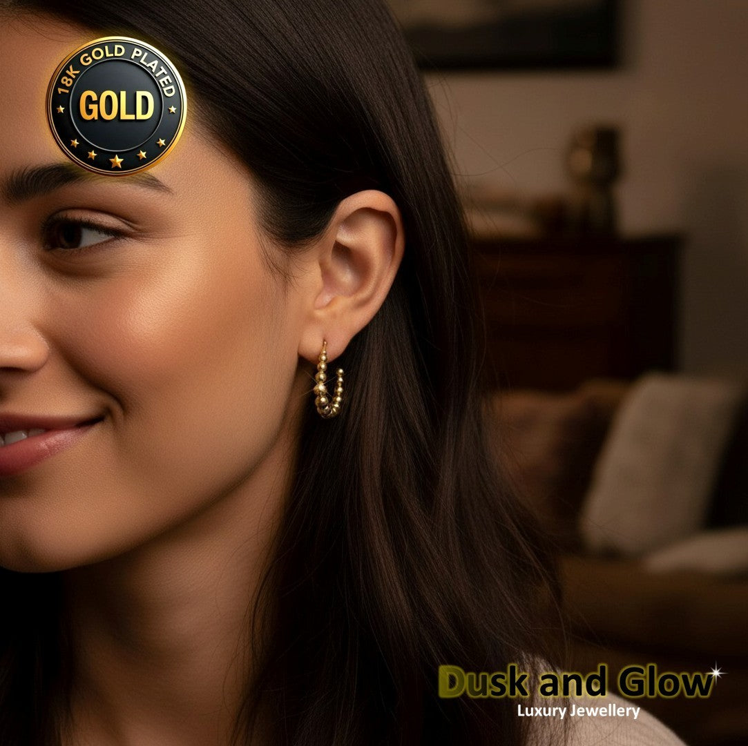 UK Womens Gold Hoop Earrings Genuine 18K Plating Ladies Girls Jewelry Gift NEW3
